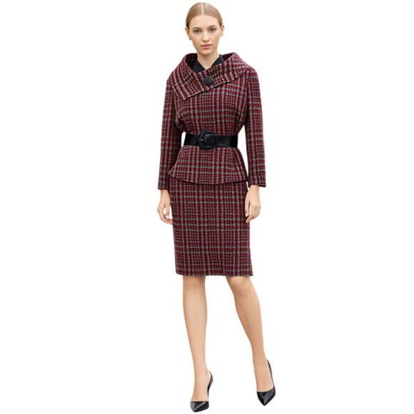 Alex Marie Red Brown 2 Pc. Skirt Suit Size 4 - Picture 1 of 16